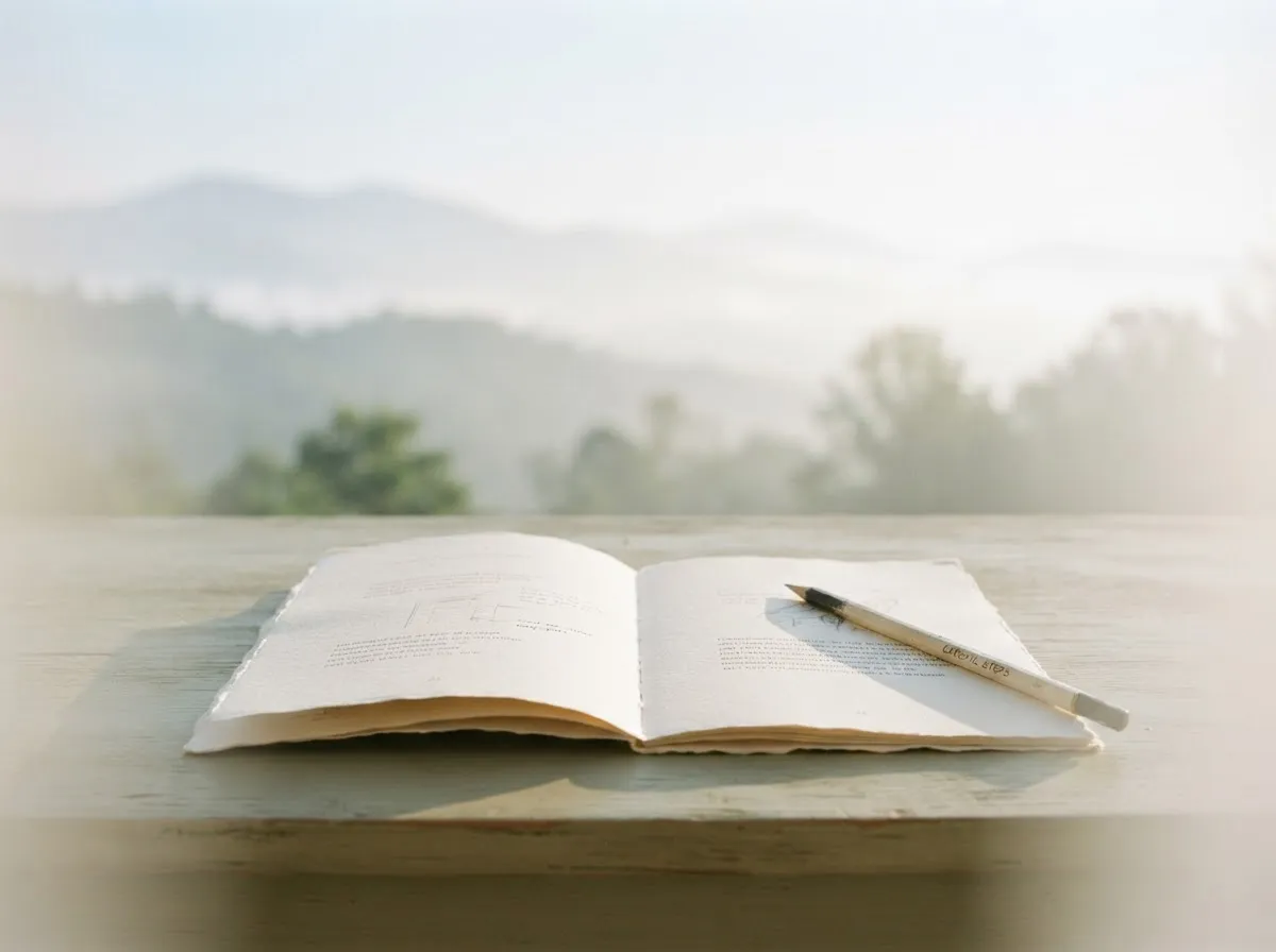 An open book in soft morning light