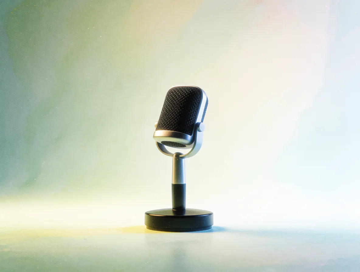 A studio microphone in calm light